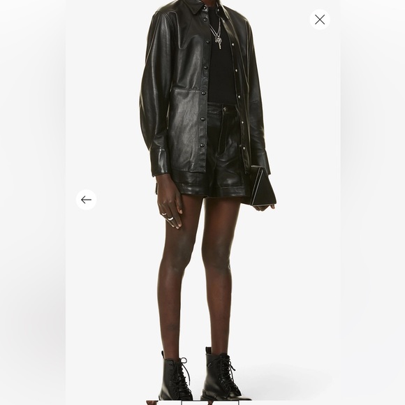 ANINE BING "Lia" leather shorts SZ 0 - Picture 2 of 5
